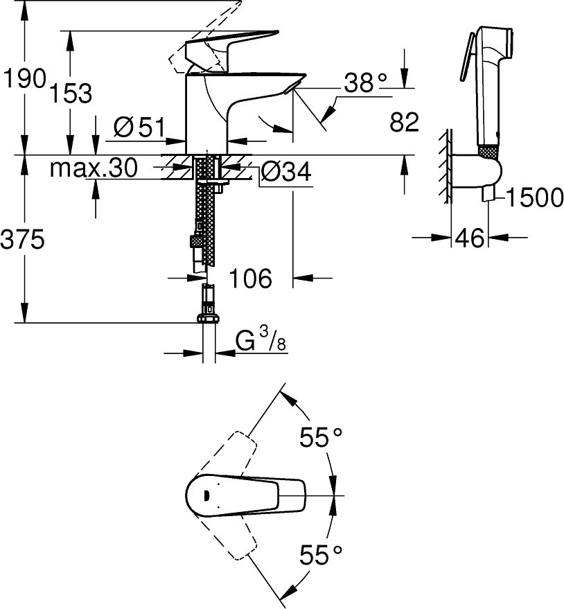 Смеситель Grohe BauEdge 23757001