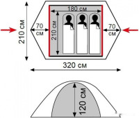 Палатка Tramp Lite Tourist 3 (песочный)