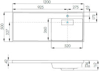 Умывальник Акватон Лондри 120 1A72243KLH010