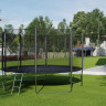 Батут GetActive Jump 12ft - 374 см с лестницей, внешней сеткой (черный)
