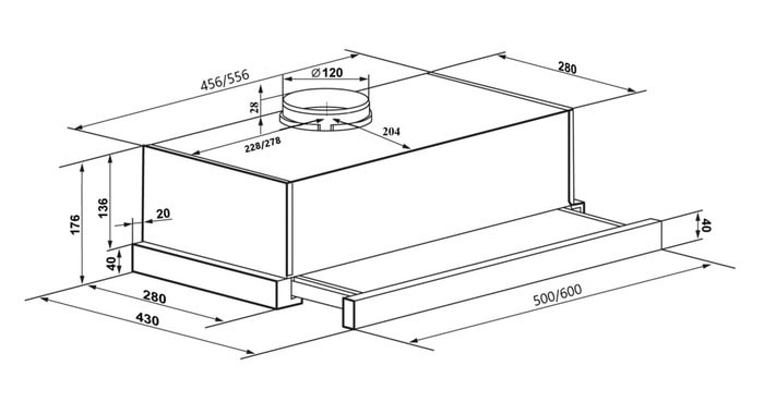 Вытяжка Maunfeld VS Light 50 (нержавеющая сталь)