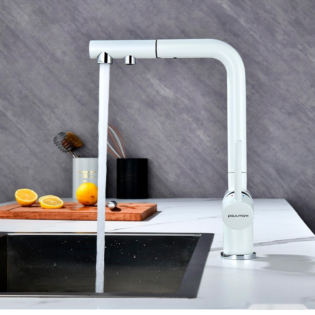 Смеситель Paulmark Serpentine SE213222-431 (белый матовый)