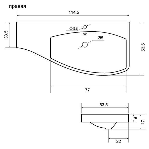 Умывальник Aquanet Опера 115 R 169399