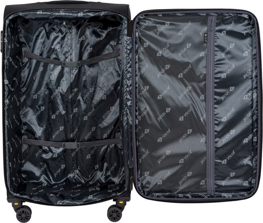 Чемодан-спиннер Solier STL2240 (XL, черный/кофе)