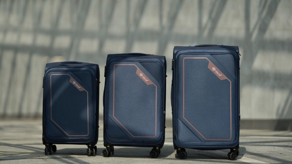 Чемодан-спиннер Solier STL2240 (XL, черный/кофе)