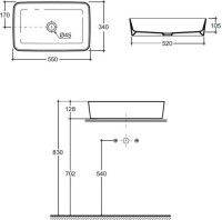 Умывальник Керамин Плаза 55 ФС (белый фаянс)