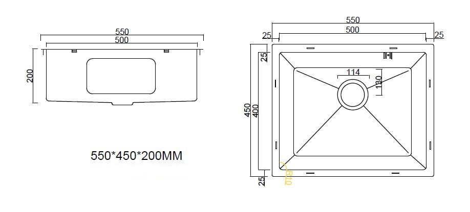 Кухонная мойка ARFEKA ECO AR 550*450 BLACK PVD NANO
