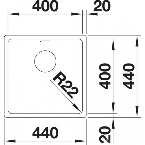 Кухонная мойка Blanco Andano 400-U (без клапана-автомата) 522959