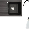 Кухонная мойка БелЭворс Styl R + смеситель W74004-2 + дозатор L405F (черный)