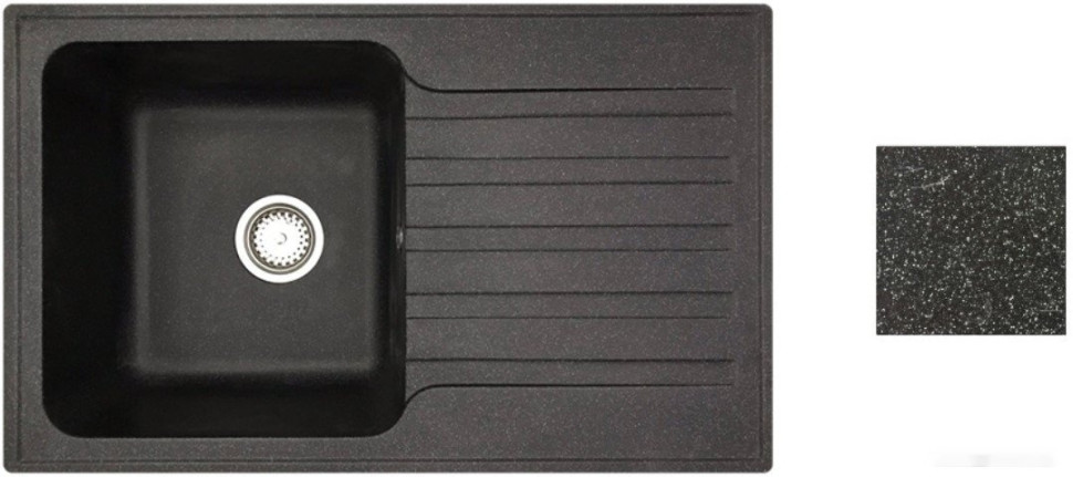 Кухонная мойка БелЭворс Styl R + смеситель W74004-2 + дозатор L405F (черный)