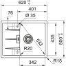 Кухонная мойка Franke Centro CNG 611/211-62 Fragranite 114.0639.681 (серый)
