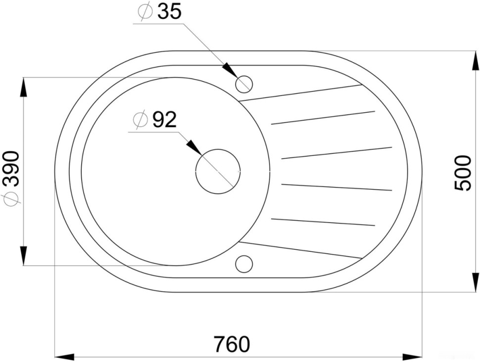 Кухонная мойка Granula 7601 (бежевый)