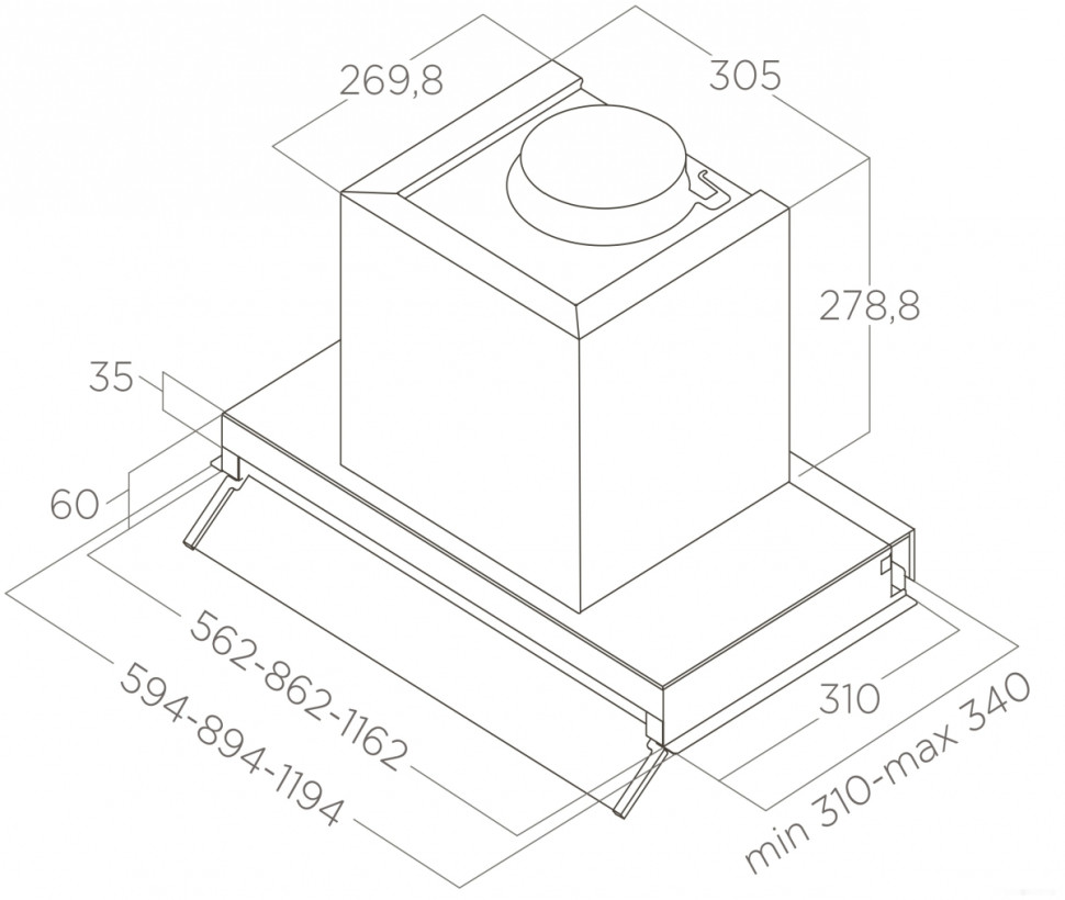Вытяжка Elica Box In LX/BL MAT/A/90