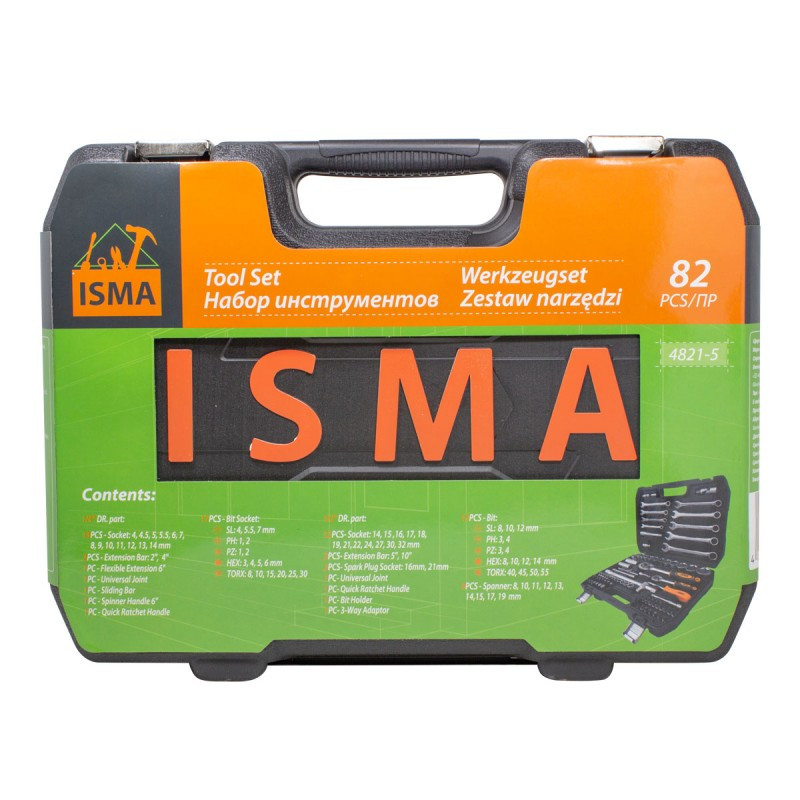 Универсальный набор инструментов ISMA 4821-5 (82 предмета)
