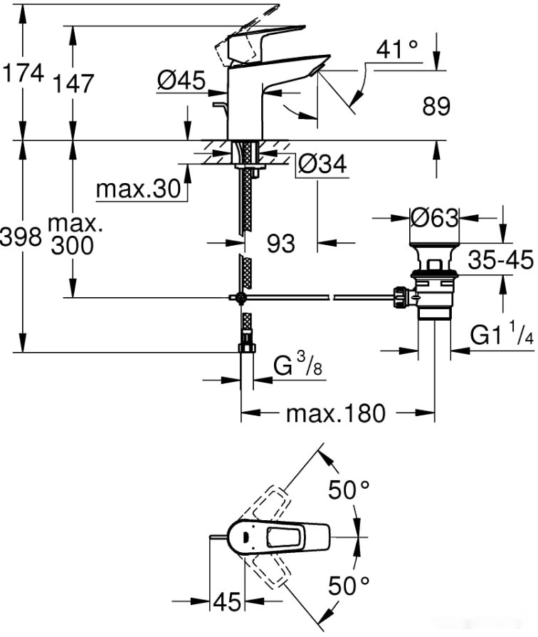 Смеситель Grohe Bauloop 23335001