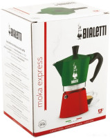 Гейзерная кофеварка Bialetti Moka Express Tricolor (6 порций)