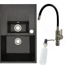 Кухонная мойка БелЭворс Forma R + смеситель W74004-2 + дозатор L405F (черный)