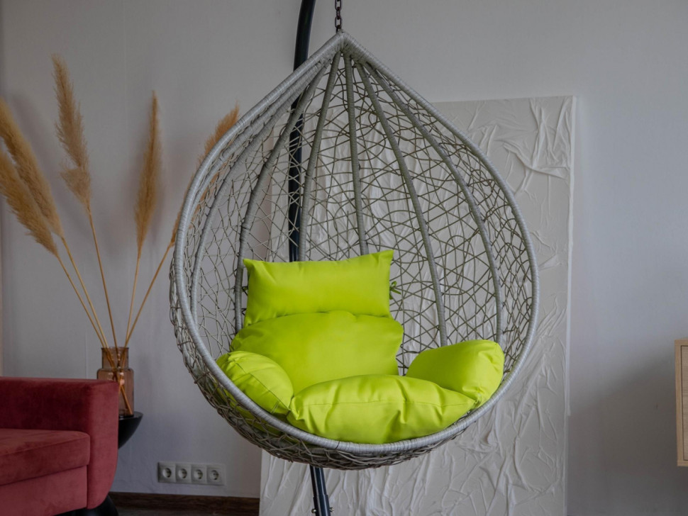Подвесное кресло LoftyHome Noni 1147 (grey spots/green)