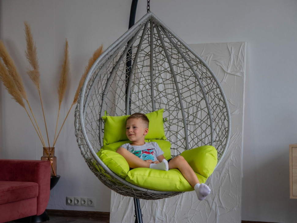 Подвесное кресло LoftyHome Noni 1147 (grey spots/green)