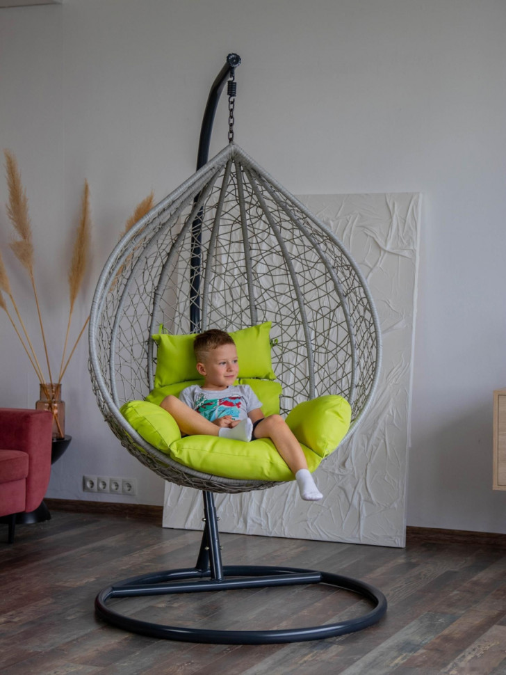 Подвесное кресло LoftyHome Noni 1147 (grey spots/green)
