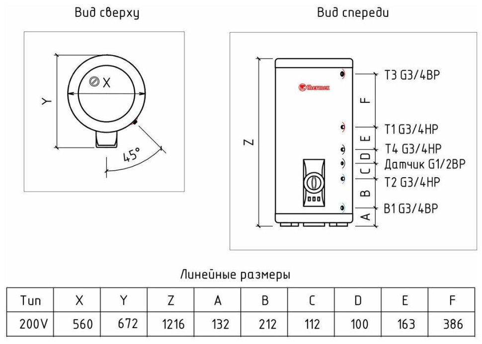 Водонагреватель Thermex IRP 200 V (COMBI) PRO