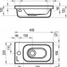Умывальник Ravak Chrome 400 левый 40x22 [XJGL1100000]