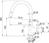 Смеситель Franke Lina 115.0626.053 (матовый черный)
