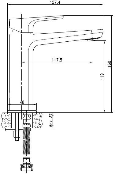 Умывальник Cersanit Carina 50 S-UM-CAR50/1 + 63063