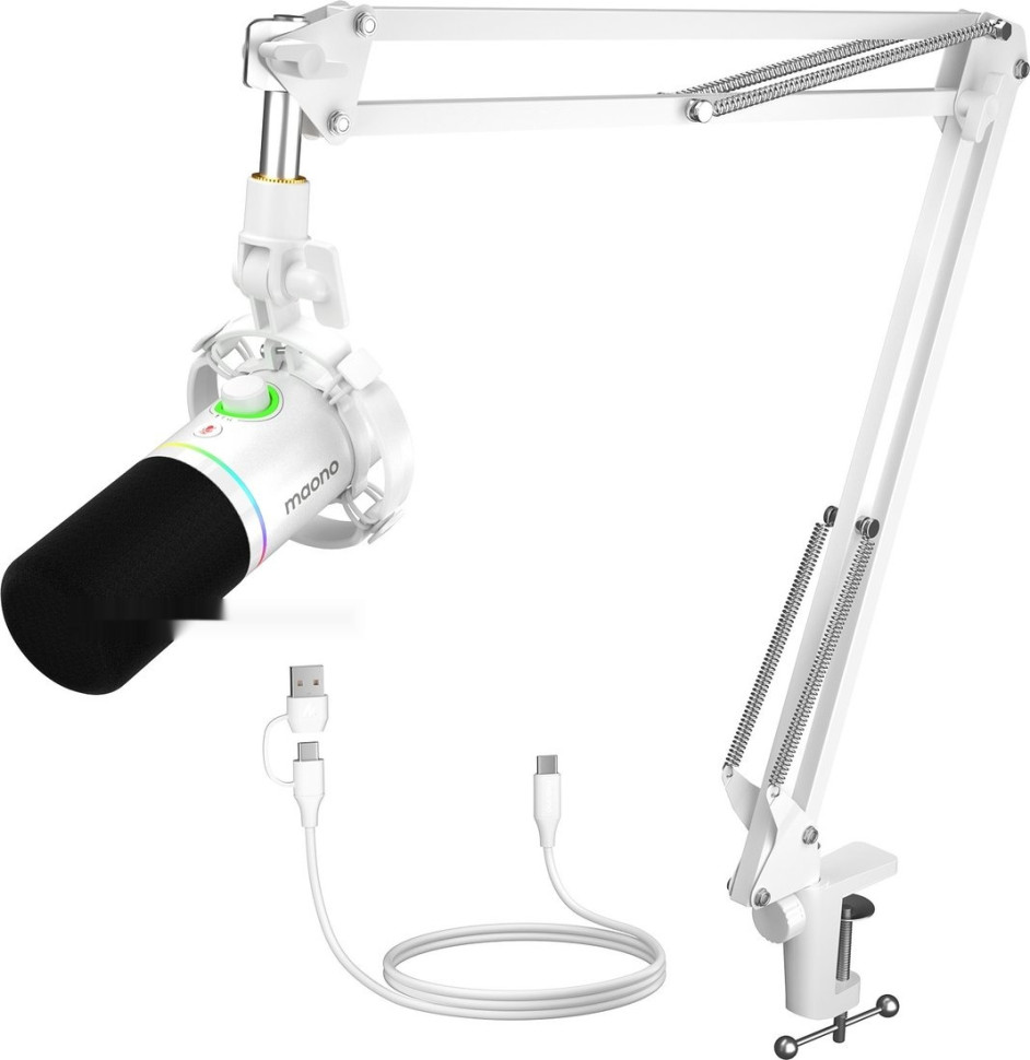 Проводной микрофон Maono PD200XS (белый)