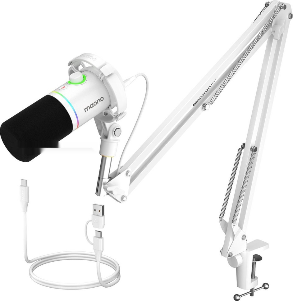 Проводной микрофон Maono PD200XS (белый)