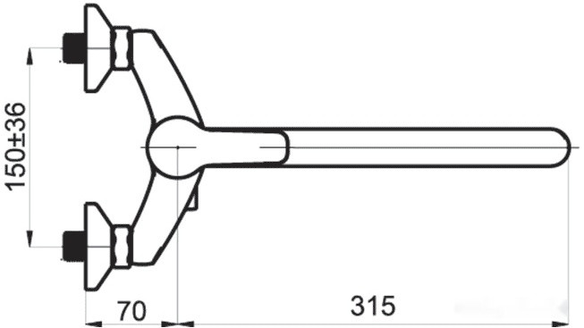Смеситель Rubineta Uno-12/G (N2GD01)
