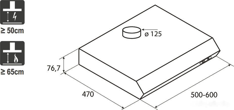Вытяжка Jet air Light IX/F/50 (PRF0094402)