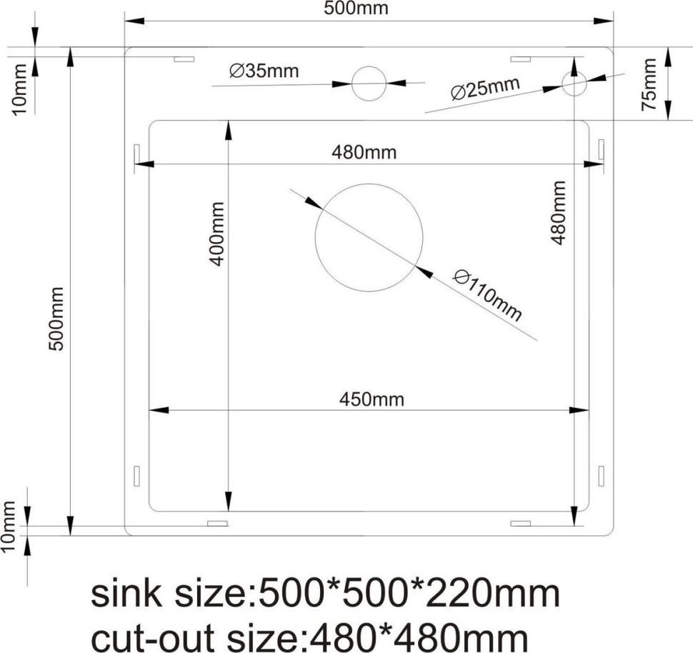 Кухонная мойка Asteria A5050NB (черный)