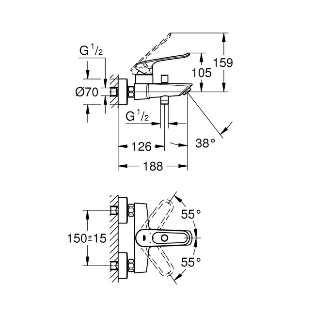 Смеситель Grohe Eurosmart 25241003