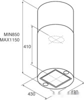Вытяжка Jet air Pipe Island IX/A/43 PRF0099343A