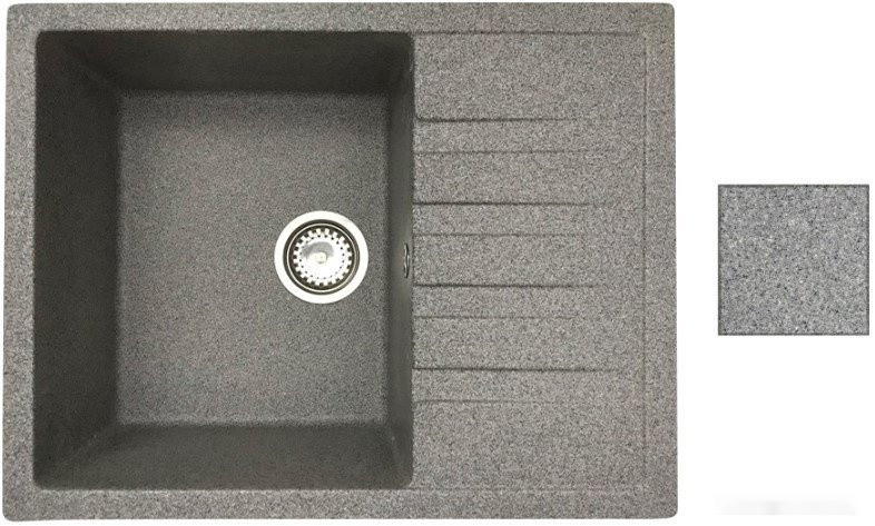 Кухонная мойка БелЭворс Vega R + смеситель W74004-9 + дозатор L405-1 (серый/сатин)
