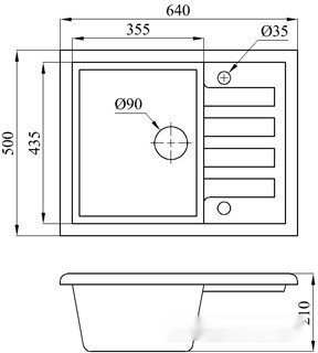 Кухонная мойка БелЭворс Vega R + смеситель W74004-9 + дозатор L405-1 (серый/сатин)