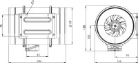 Радиальный вентилятор Bahcivan BMFX 125/2V(SТ)