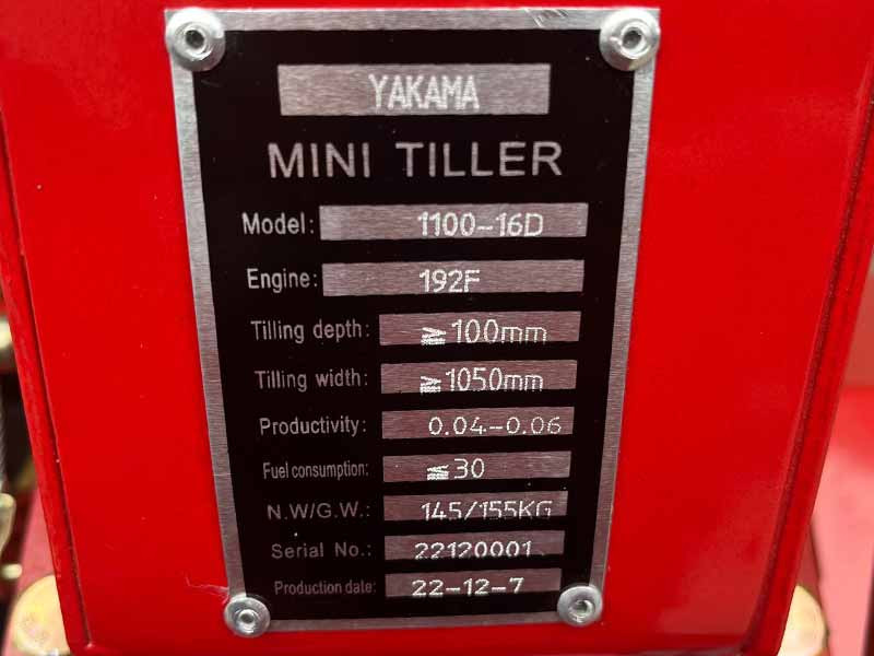 Мотоблок бензиновый Yakama 1100-16 с ВОМ