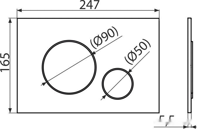 Панель смыва Alcaplast M672 (хром матовый)
