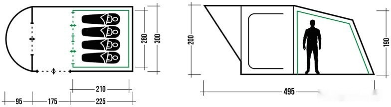 Палатка TREK PLANET Siena Lux 4 (зеленый)
