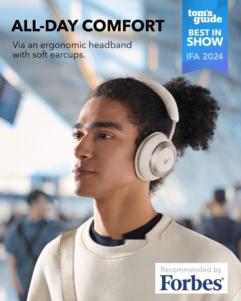Наушники Anker Soundcore Space One Pro (бежевый)