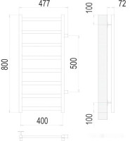 Полотенцесушитель Terminus Аврора П8 400x800 бп 500 (хром)