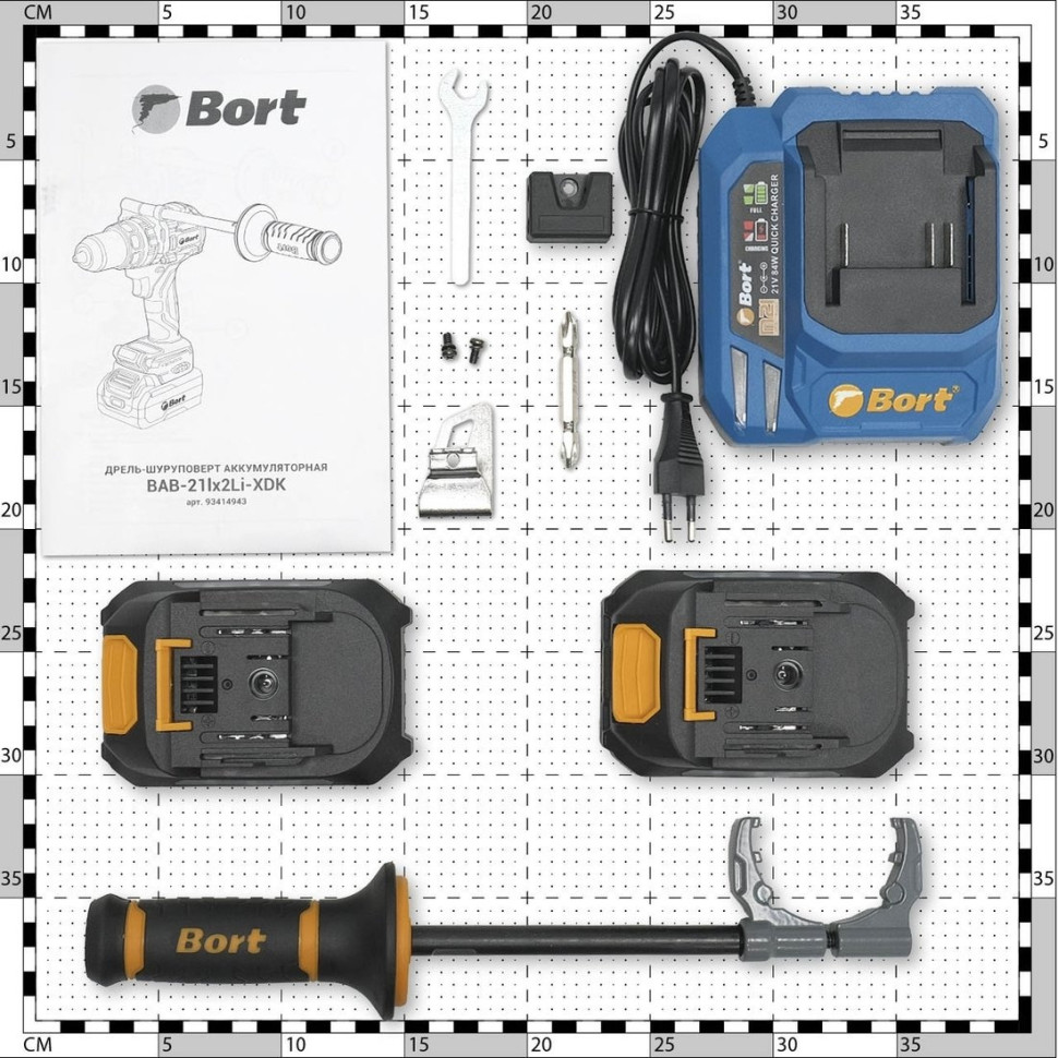 Ударная дрель-шуруповерт BORT BAB-21Ix2Li-XDK 93414943 (с 2-мя АКБ, кейс)