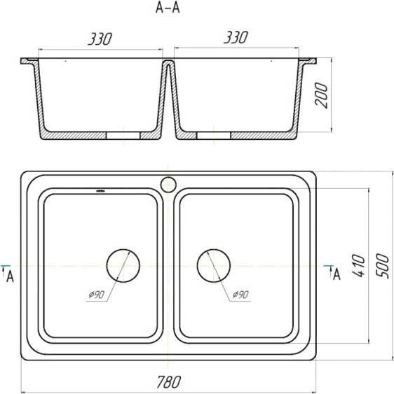 Кухонная мойка Saniteco Vetus (черный)