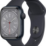 Умные часы Apple Watch Series 8 41 мм (алюминиевый корпус, полуночный/полуночный, спортивный силиконовый ремешок)