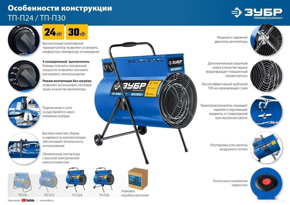 Тепловая пушка ЗУБР ТП-П24