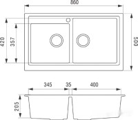 Кухонная мойка Longran Classic CLS860.500 20 (croma/49)