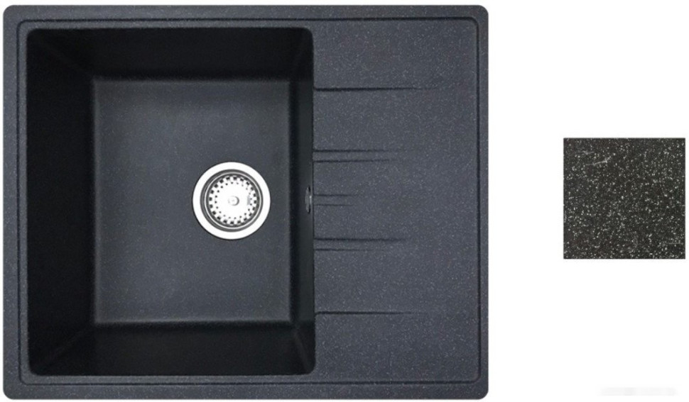 Кухонная мойка БелЭворс Mila L + смеситель W74004-2 + дозатор L405F (черный)