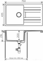 Кухонная мойка Tolero Loft TL-750 (серый)